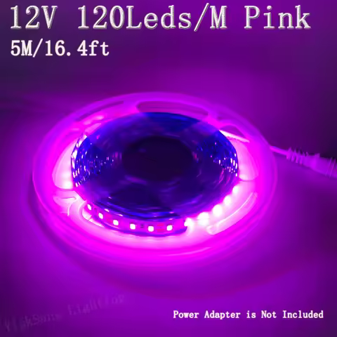 2Pcs/1Pc Dc12V 600 Led Strips with Dc Connector, 5M/16.4Ft Safe Low-Voltage Dc Powered Light Strip, 