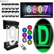 DANILO RGB Color Address Light, Digit or Letters Remote Controller Solar Powered House Number Sign, 