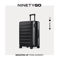 90分扩容行李箱男女旅行箱PC耐磨密码箱轻音万向轮拉杆箱暗夜黑20英寸