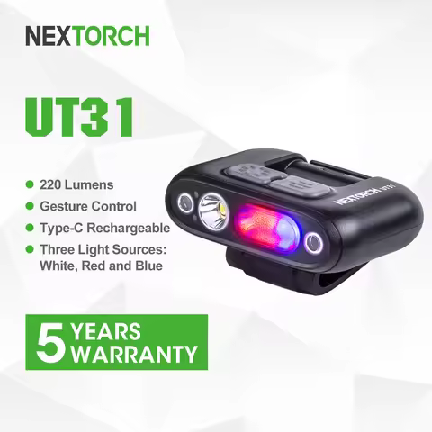 NEXTORCH UT31 Headlamp 220 Lumens 3 Light Sources LED Flashlight Rechargeable Emergency Warning Ligh