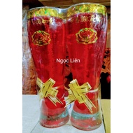 The glass lamp burns more than 3 CONTINUOUS DAYS 20CM HIGH to light the altar of grandparents and al