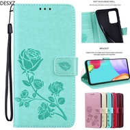 Girl Women Flip Wallet Rose embroidery pattern Phone Case for OPPO A1 A2 A16K A17 A17K A18 A38 A58 A