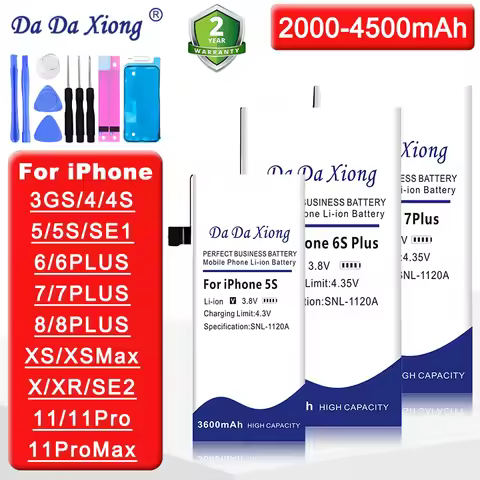 DaDaXiong Capacity Battery For iPhone 3G 3GS 4 4S 6 6S 7 8 Plus SE X XR Xs 11 Pro Max Replacement 0 