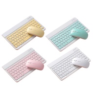 Mini Portable Keyboard Wireless Bluetooth Mouse Set Colorful 10 Inch Keyboard For ios/Android/IPad/tablet/Macaron