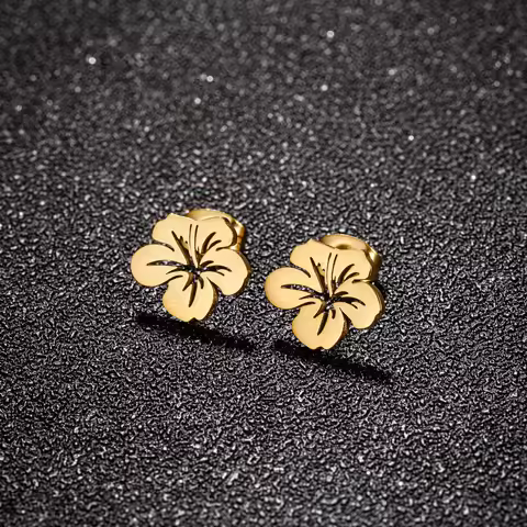 Korean Stainless Steel Flower Women Earrings Brincos Fashion Morning Glory Earings Piercing Jewelry 