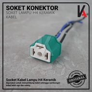 [ KELFINMOTOR ] Ceramic Beam Seal Socket H4 Bulb Sealbeam Socket H4 Ceramic Car Motorcycle Headlight