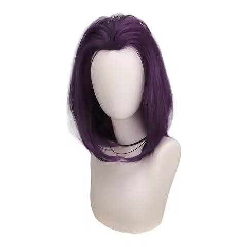 Cosplay Raven Superhero Purple Short Bob Straight Wigs Synthetic Hair Cosplay Wigs for Halloween Cos