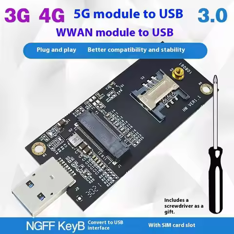 【C】USB3.0 Expansion Card 1Set DW5821E M2-NGFF DW5811e DW5816E EM7455 L860-GL 3G/ 4G/ 5G LTE Module M