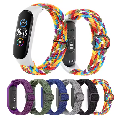 Nylon Braided Band For Xiaomi Mi band 7 6 5 4 3 Strap Elastic adjustable Bracelet For Amazfit Band 5