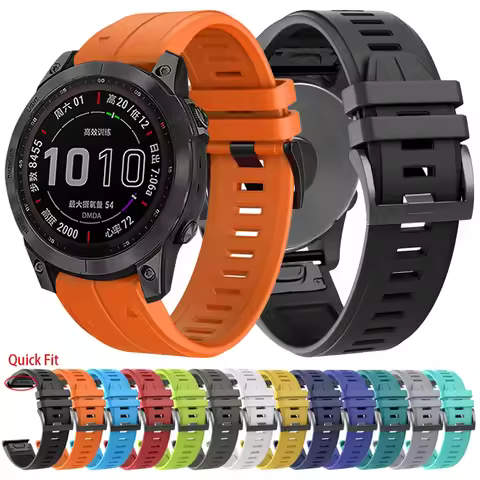 22/26mm Silicone Smartwatch Band for Garmin Fenix 6 6S 6X 7X 7 Pro 5 5X 5S 3HR 955 Quick Release Str