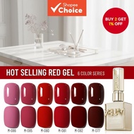 XEIJAYI 6-bottle Red Series Gel Nail Polish Set, UV LED Required, Soakable Nail Gel, Semi-Permanent,
