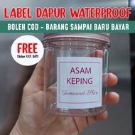 54pcs Sticker Label Dapur Dwibahasa Berwarna Whitepp Saiz 5cm x5cm Minimalist