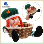 Basket Storage Baskets Irish Party Candy Plush Gnome Shamrock 20.00X18.00X9.00CM  caisheng