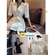 Guangzhou short sleeve blazer women's vest [VIDEO + BODY IMAGES] 2 colors white and black, Korean style, ulzzang A98