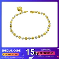 Tfine Bracelet Italian Ball Cut Pattern 4 Mm 6 Dimes Plated 2 Colors Alternating Silver Gold 7 Inch 