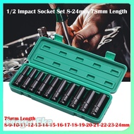 MATA Reaim Impact Extension Deep Impact Socket Set 10Pcs 1/ 2 Inch 8mm - 24mm