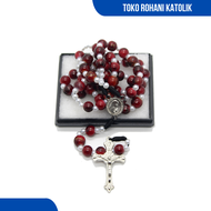 ROSARIO KALUNG BATU ALAM / KALUNG ROSARIO BATU BLOROK MAROON / KALUNG SALIB / SALIB ROSARIO / ROSARI