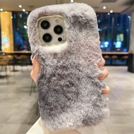 for OPPO A1K A3s A5 A5s A7 A8 A9 A11 A12 A15 A16 A16K A17 A17K A35 Furry Case, Fashion Ink Coloured 