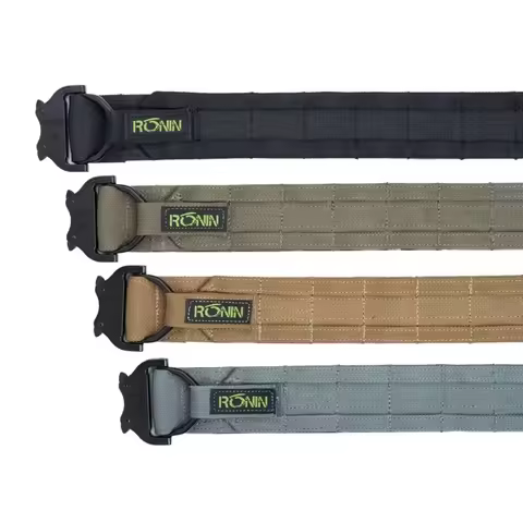 38cm 1.5 inch Width Ronin Style Tactical Molle Belt Outdoor Hunting Double Layer Belt Molle System B