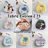 【Ready】For Jabra Evolve 2 75 Headphone Case Trendy Cartoon Series Headset Earpads Storage Bag Casing