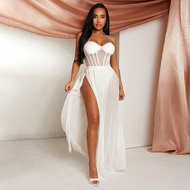 Quần áo ngày lễ tình nhân mùa xuân/hè Elegance Wedding Guest Old Money BOHO Vacay White High Stretch