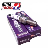 Uma double iridium spark plug AB8R31, AB9R31 CRF, R25, BEAT, VARIO, MX KING, PCX, AEROX R15VVA, SONI