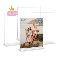 Acrylic Picture Frame 4x6 Inches, 4 Pack Plastic Picture Frames Holder Standing,Double Sided Picture