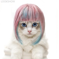 LOOKSHOW Pet Wigs Cosplay Props Funny Dogs Cats Cross-Dressing Hair Hat Costumes Head Accessories Fo