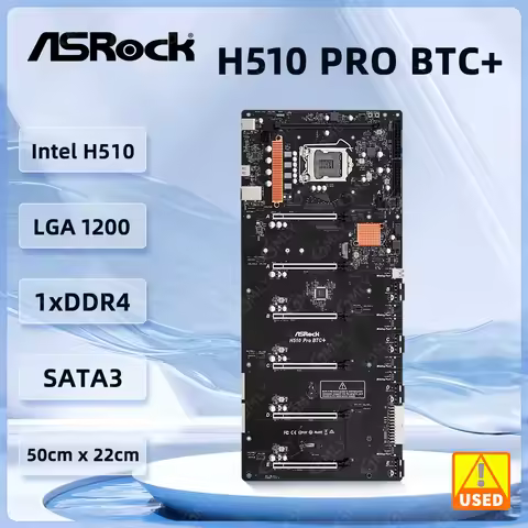 ASRock H510 PRO BTC+ Mining Motherboard LGA1200 Intel H510 DDR4 32GB Port M.2 For i3-10105F i5-11600