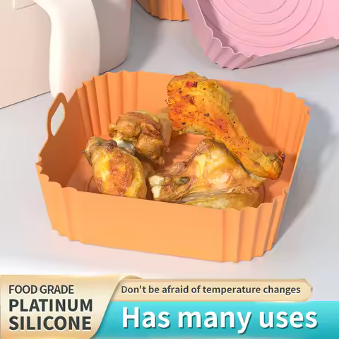 Square Air Fryer Food-Grade Silicone Cake Baking Pan,Dishwasher Safe, BPA-Free, Compatible with 7QT 