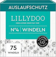 LILLYDOO Skin-friendly Baby Nappies - Size 4 (9-14 kg), Half Month Box (75 Pieces), Safe Leak Protec
