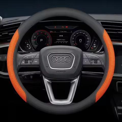38cm 15 Inch Car Steering Wheel Cover Fit For Audi A1 A3 A4 A5 A6 A7 A8 Q3 Q5 Q7 TT B5 B6 B7 B8 B9 C