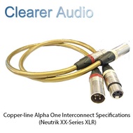 CLEARER AUDIO COPPER-LINE ALPHA ONE INTERCONNECT SPECIFICATIONS 2M (NEUTRIK XX- SERIES XLR )