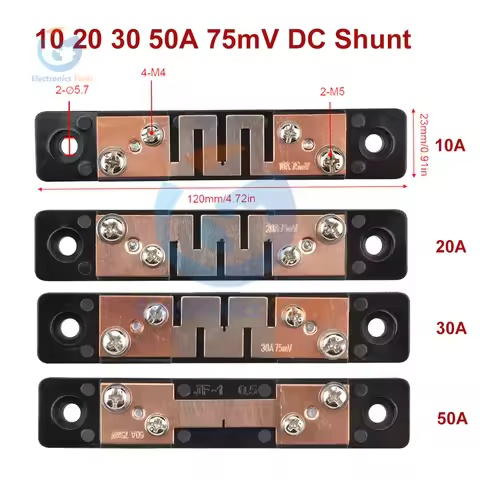 JF-01 10A 20A 30A 50A 75MV DC Ammeter Shunt ± 0.5 Grade DC Current Measuring Shunt Resistor for Amme