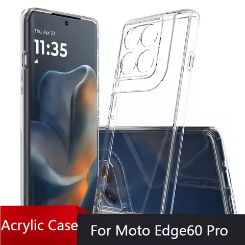 Case For Moto Edge60 Pro 5G PC Acrylic Transparent Scratch Proof Camera Protection Hard Cover For Mo
