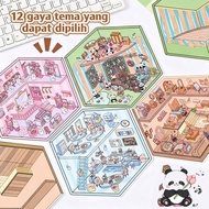 3Pcs DIY SWEET CARTOON LANDSCAPING CAPYBARA Sticker PET Planner3D Scrapbook Journal Decor Stickers 3