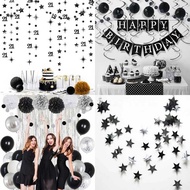 21th Decorations Men Women Sier White Birthday s Black Banner for 21 Year Old Party Decoration