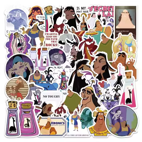 54Pcs The Emperor's New Groove Kuzco Graffiti Stickers Skateboarding Car Water Cup Luggage Stickers