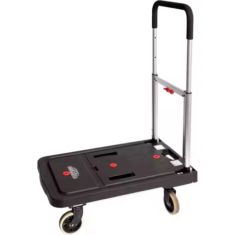 Magna Cart 4 Wheel Folding Platform Dolly Cart made from Heavy-Duty and Durable Aluminum with 300 Po