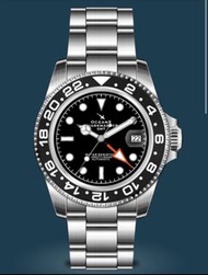 ⚜️全新 行貨 有門市⚜️ OCEANX SHARKMASTER GMT 40mm SMS-GMT-0511 兩地時間黑圈黑面自動機械手錶
