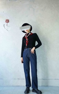 尋寶古著-Lee經典深藍直筒牛仔褲size28