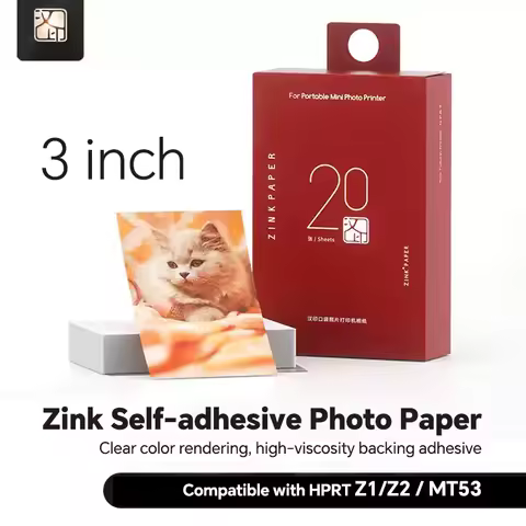 Genuine HPRT Z1/Z2/MT53 ZINK Photo Paper 2x3 Inch Sticky Backed Sticker Film Zero Ink Portable Print