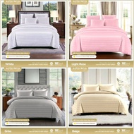 Premium Microtensel Striped Bedcover + Anti-Slide Bed Sheet Striped/ Collection LM-001