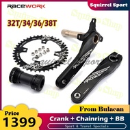 【From Philippines】RACEWORK Bike Crankset 104BCD 170MM Crank Set Bottom Bracket 32/34/36/38T Bicycle Parts