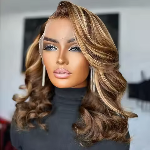 16A 100% Remy Hair P4/27 Body Wave Bob Wigs Human Hair 13x4 HD Lace Frontal Human Hair Wigs 4x4 Clos