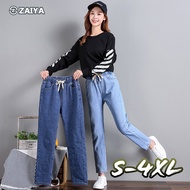 YUMI Women Jeans Elastic Waist Harlem Pants Woman Casual Long Pants Seluar Denim Seluar Jean