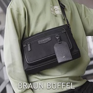 【BRAUN BUFFEL 德國小金牛】台灣總代理 吉普 橫式斜背包-黑色/BF535-62-BK