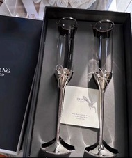 全新正版 Wedgwood x Vera Wang 愛之結繩香檳杯 對杯 全新正品 浮雕玉石工藝 蝴蝶結設計