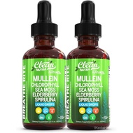 OrganicMulleinLiquidDropsWithChlorophyllforPlusIrishSeaMoss,Spirulina,Licorice,TartCherry,Lobelia, L