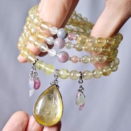 頂級黃金葡萄石 黃金鋰雲母 碧璽 108手串念珠 6.6mm 單品 禮物